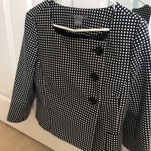 Ann Taylor Blazer-Navy Polka Dot